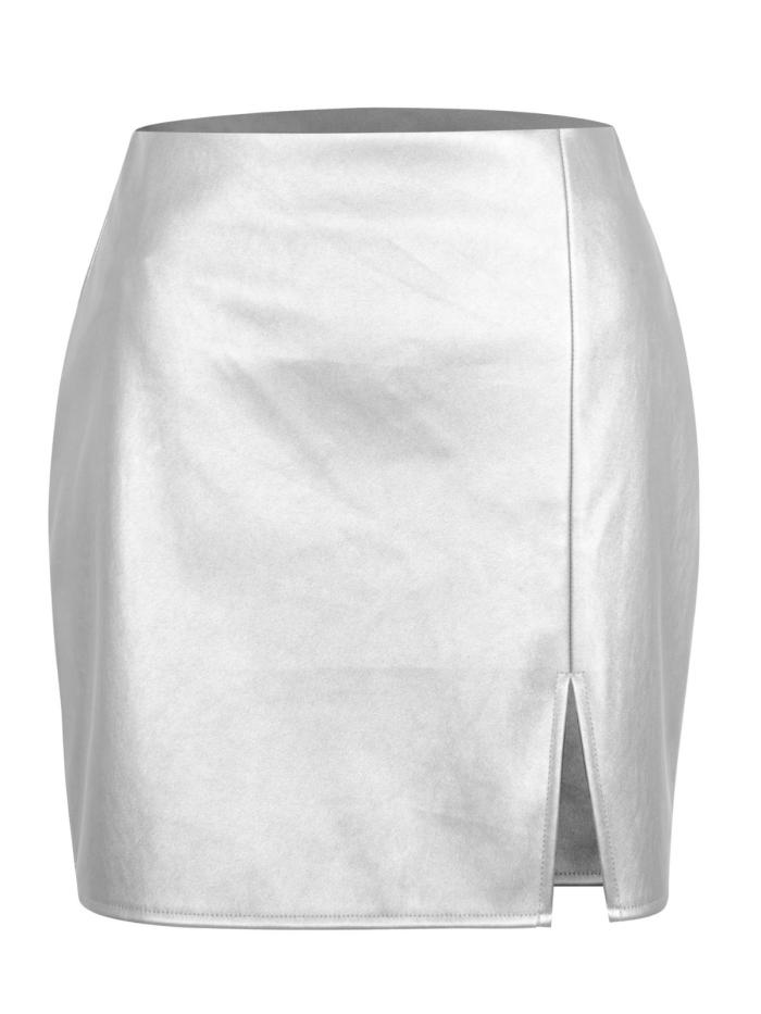 Femme Onlleni Faux Leather Slit Skirt Pnt  | Jupes Femme Femme