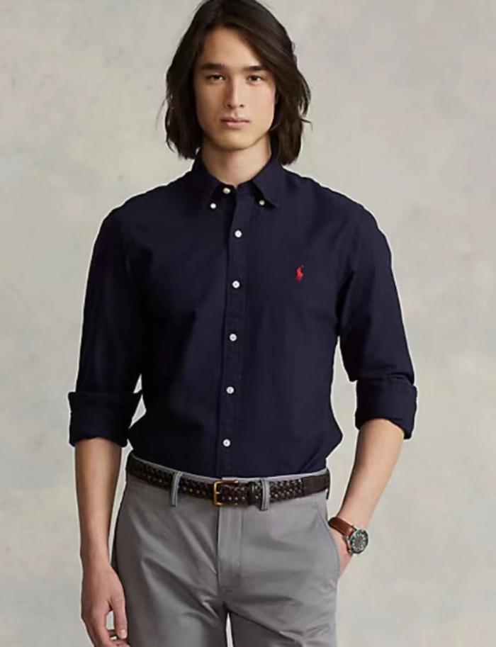 Homme Chemise Ajustee Slim Fit En Oxford Leger  | Chemises Chemises Chemises